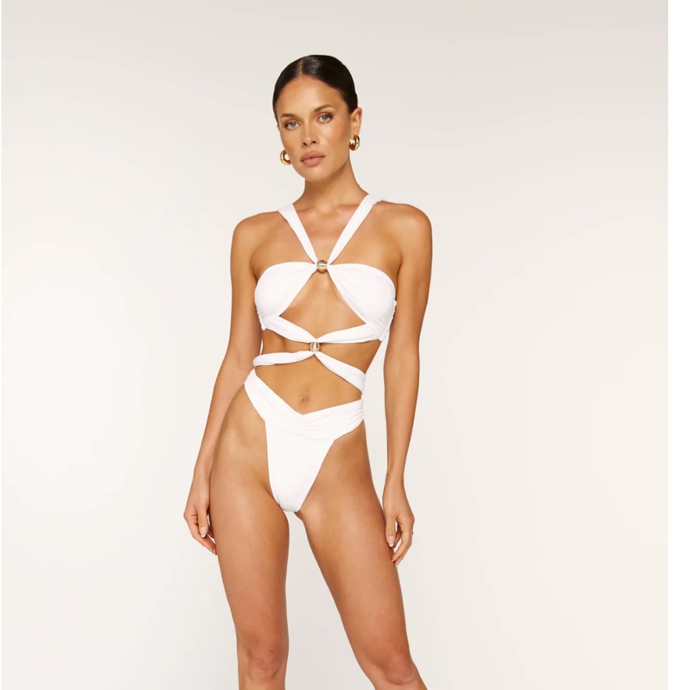 White Strappy One Piece Swimsuit